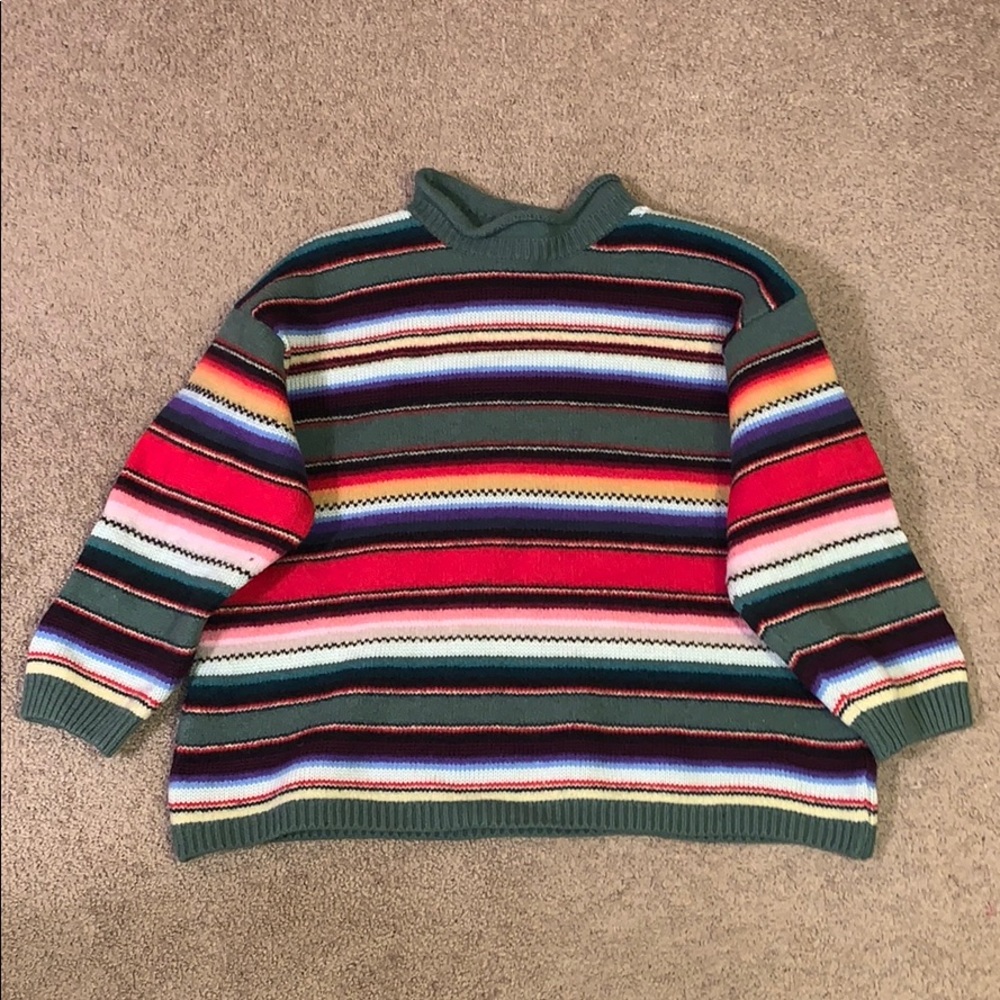Colorful Striped Heavy Wool Sweater